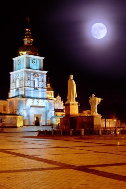 St. Michael Monastery at night clipart