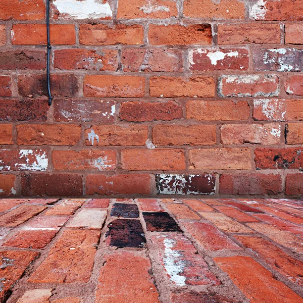 Brick wall room with wire — Stock Photo, Image