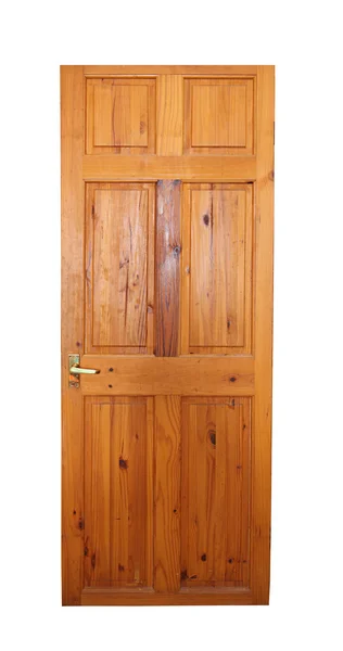 Drzwi z drewna na białym tle — Zdjęcie stockowe