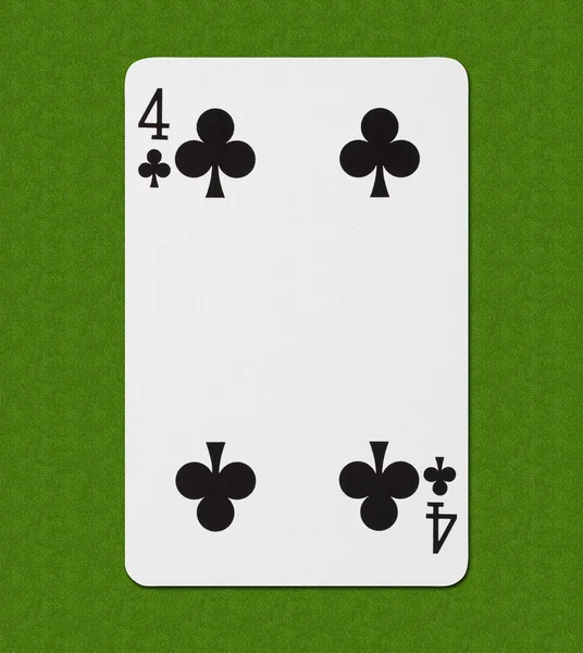 Grać kartą pik, cztery — Zdjęcie stockowe