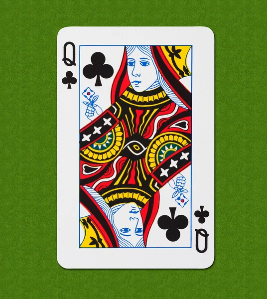 Spielkarten-Club-Königin — Stockfoto