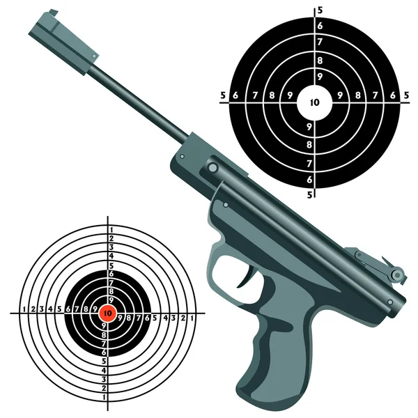 Arma de fuego, el arma contra el objetivo — Foto de Stock