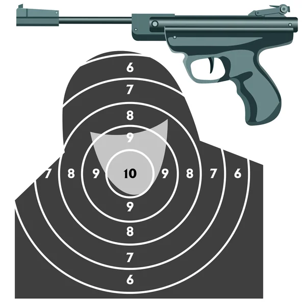 Firearm, the gun against the target — 图库照片
