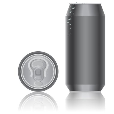 Aluminum packaging for beverages. clipart