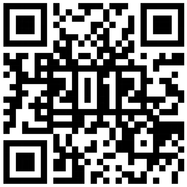 2012 New Year counter, QR code. — Stock Photo, Image