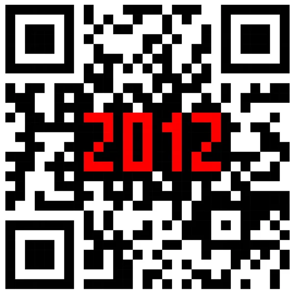 Contador de Ano Novo 2012, código QR . — Fotografia de Stock