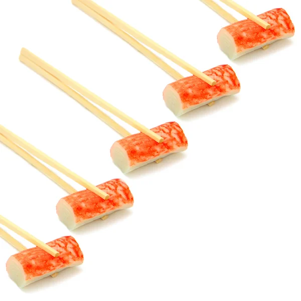 在筷子上寿司 — 图库照片
