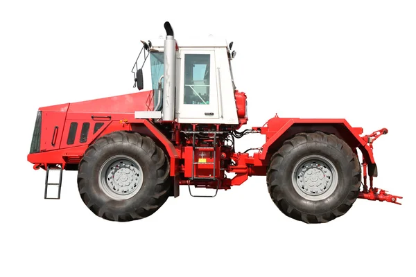 Červený traktor izolovaných na bílém pozadí — Stock fotografie