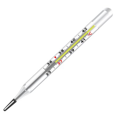 Medical glass mercury thermometer clipart