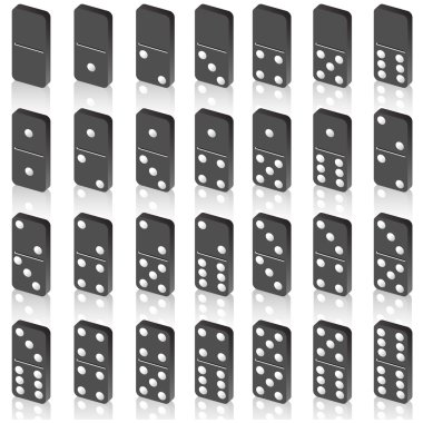 A set of dice for a game of dominoes. clipart