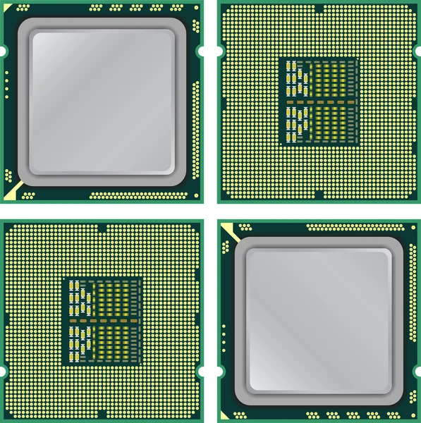 Moderne computerprocessor op een witte achtergrond. — Stockfoto