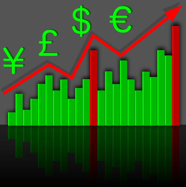 Graph the growth of financial income. — Stockfoto