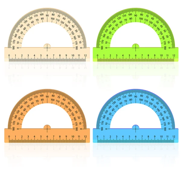 Protractor ruler on a white background. — Stock Photo, Image