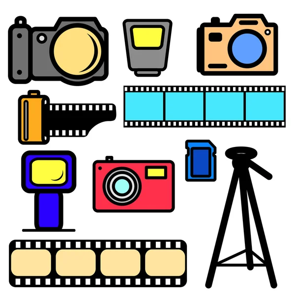 Conjunto de cámaras y accesorios . —  Fotos de Stock