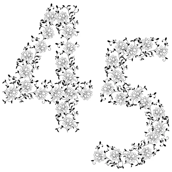 Hand tekening sier alfabet. brief 45 — Stockfoto