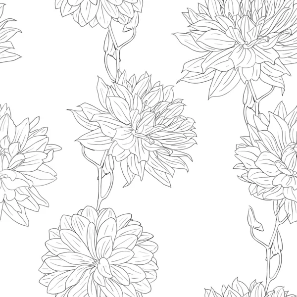 手描きの一連の異なった花と花の壁紙. — ストック写真