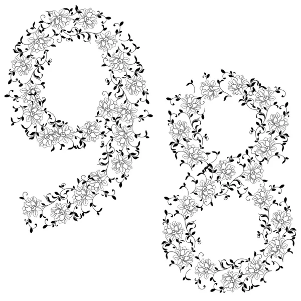 Handzeichnung ornamentales Alphabet. Buchstabe 89 — Stockfoto