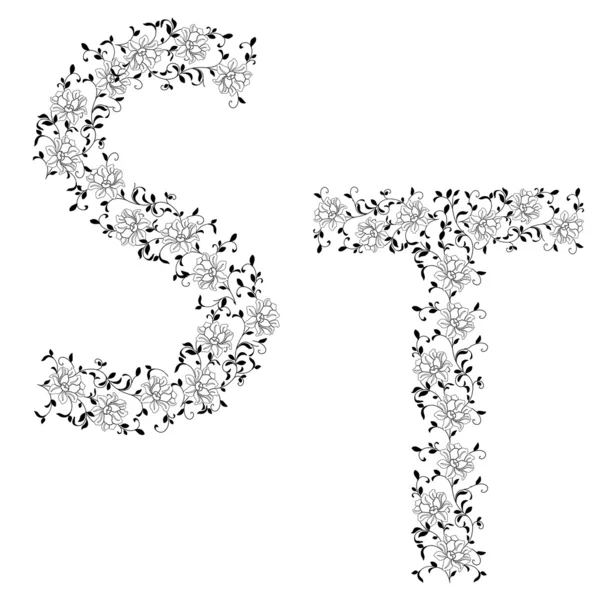 Handzeichnung ornamentales Alphabet. Buchstabe qr — Stockfoto