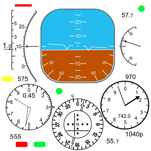 Panel kontrol di kokpit pesawat — Stok Foto