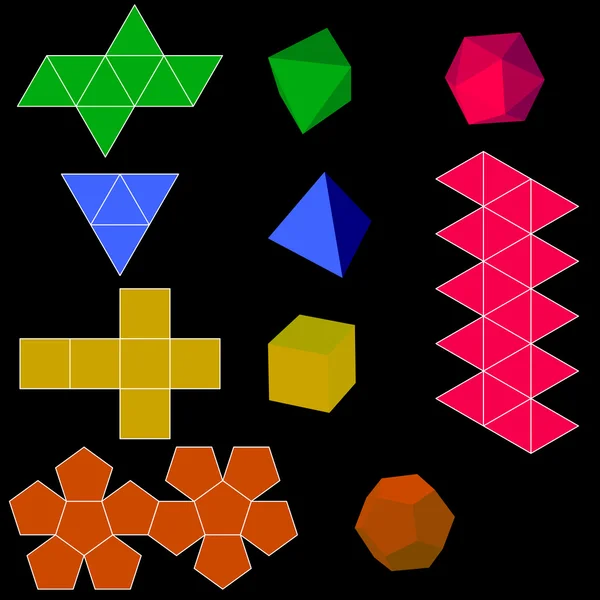 Цветные трехмерные геометрические формы — стоковое фото