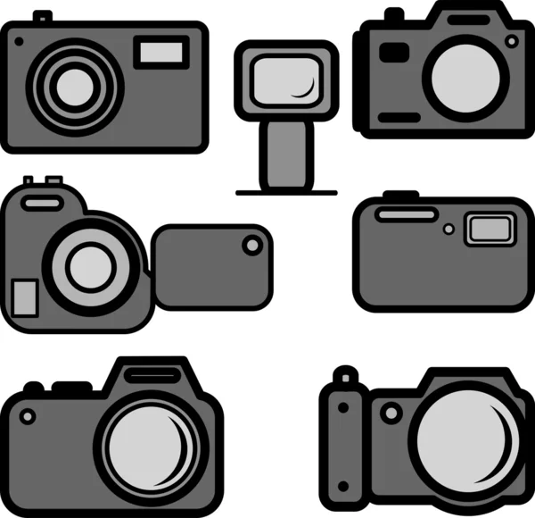 Eine Reihe von Digitalkameras — Stockfoto