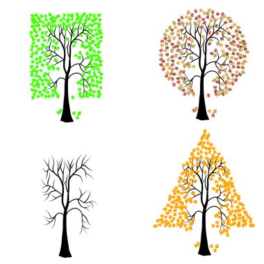 Trees of different geometric shapes. clipart