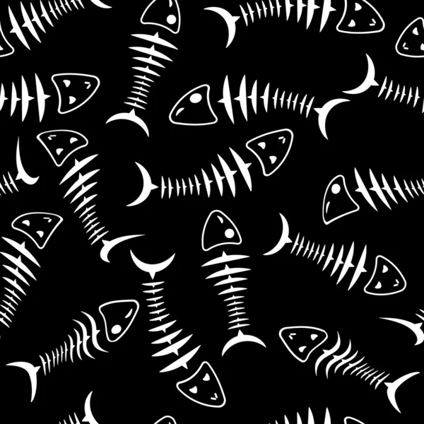 シームレスな壁紙スケルトンの魚 — ストック写真