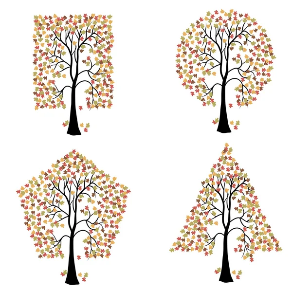 Ağaçlar farklı geometrik şekiller. — Stok fotoğraf