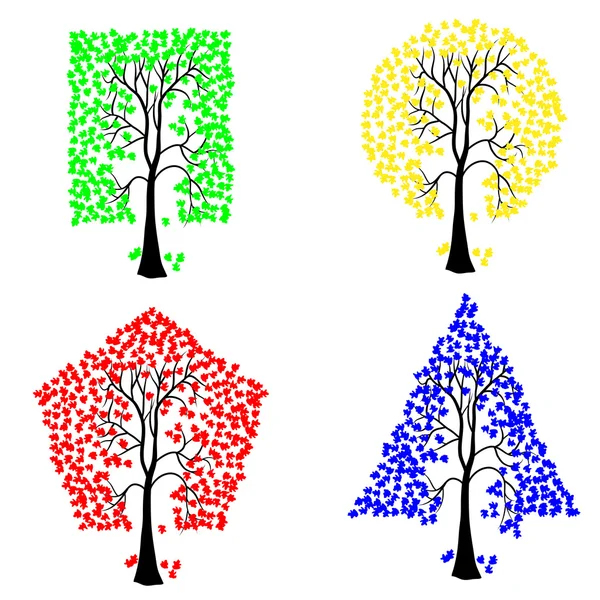Bäume unterschiedlicher geometrischer Formen. — Stockfoto