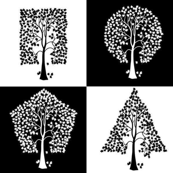 Δέντρα διαφορετικά γεωμετρικά σχήματα. — Φωτογραφία Αρχείου
