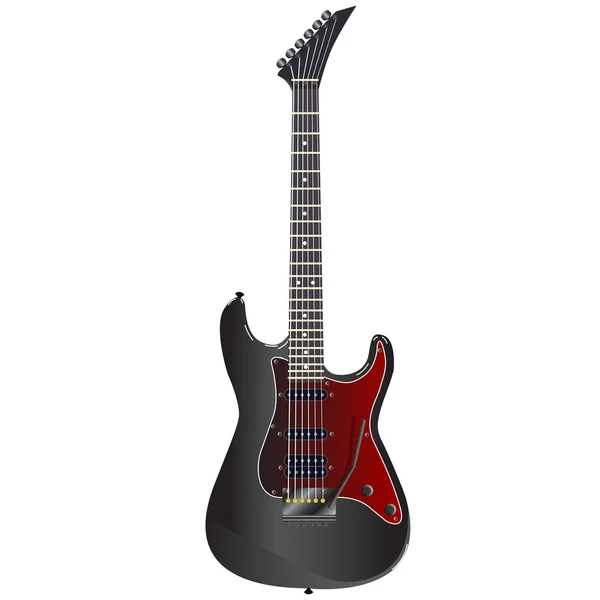 Czarna gitara elektryczna — Zdjęcie stockowe