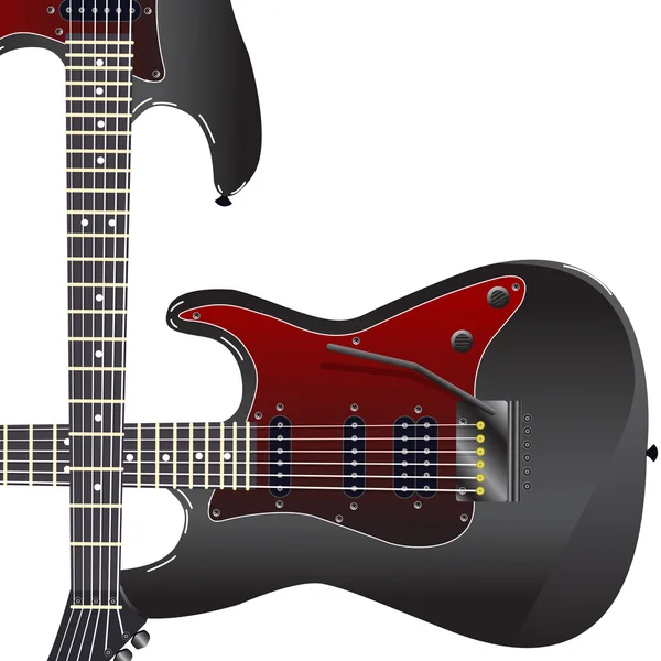 Czarna gitara elektryczna — Zdjęcie stockowe