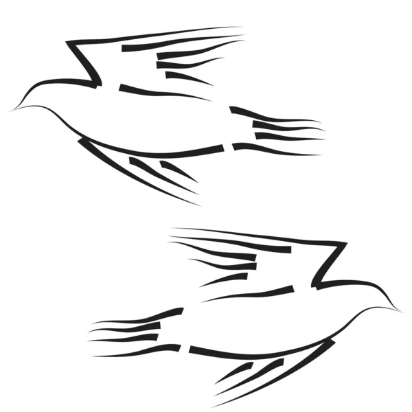 Konzept von Liebe oder Frieden. Satz weißer Tauben. — Stockfoto