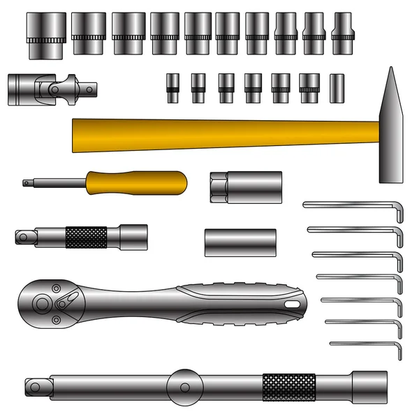 Set van verschillende gereedschappen — Stockfoto