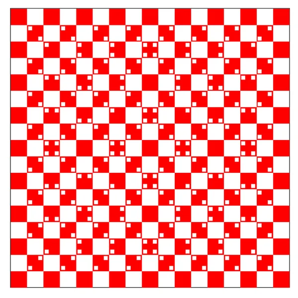 Illusie van volume in rode en witte vierkanten — Stockfoto