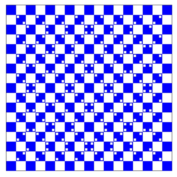 Illusion von Volumen in blauen und weißen Quadraten — Stockfoto