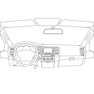 The car without a driver on the road. clipart