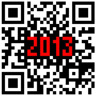 2013 New Year counter, QR code.