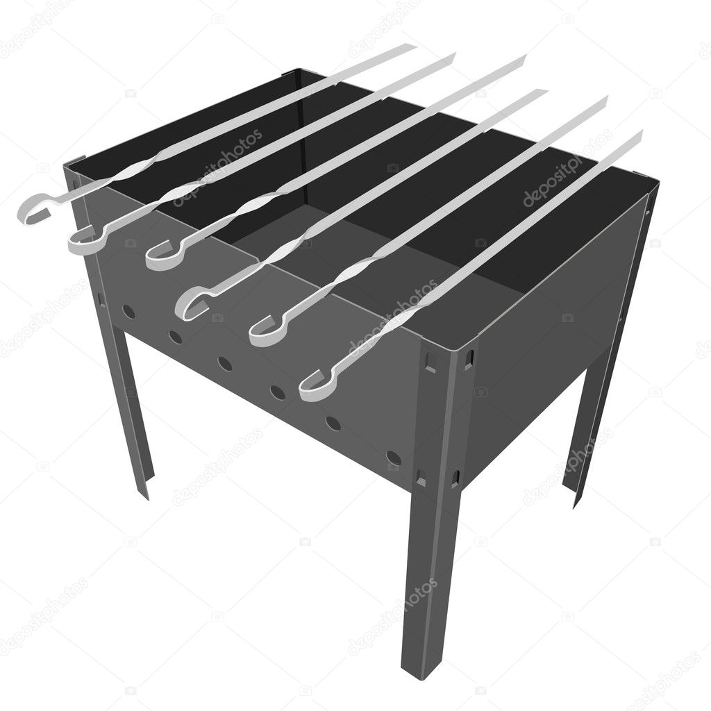 Barbecue grill on a white background.