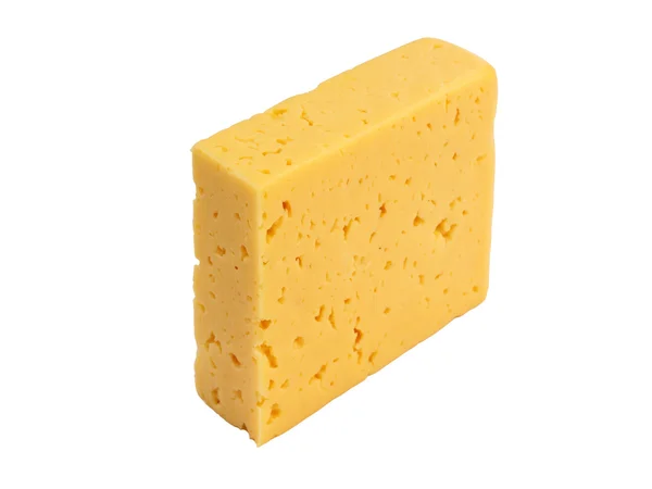 Beyaz arka planda izole edilmiş bir peynir parçası — Stok fotoğraf