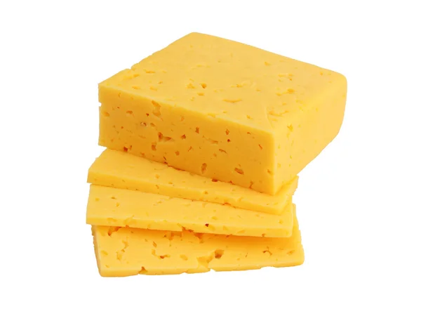 Kousek sýra izolovaný na bílém pozadí — Stock fotografie