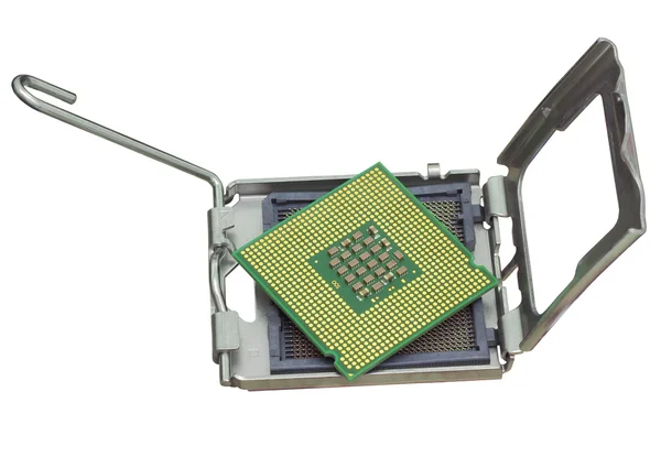 De computer de processor op een witte achtergrond — Stockfoto