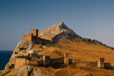 Genoese fortress in Sudak clipart