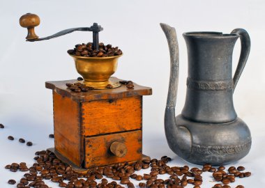 eski sürahi kahve değirmenleri ve kahve retro