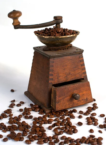 Old jug of coffee and coffee-grinders Retro — Stock Photo, Image