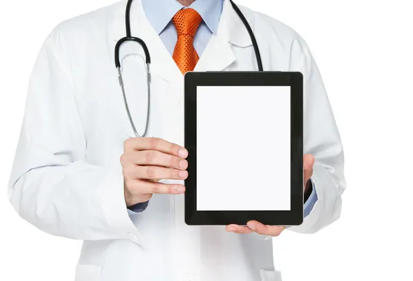Läkare håller Tom digital tablet — Stockfoto