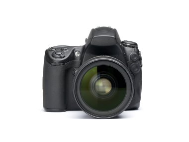 DSLR camera on white clipart