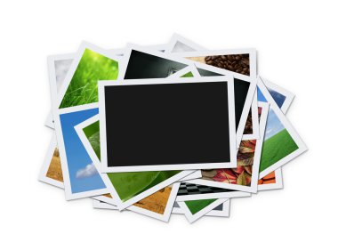 Stack of instant photographs clipart