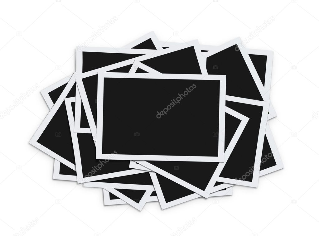 Stack of blank photos