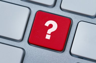 Question mark at the computer key clipart